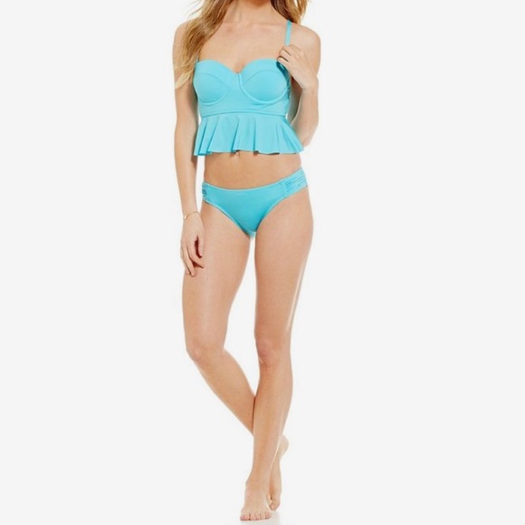Gibson Latimer Sky Blue Peplum 2-piece Midkini - Picture 3 of 9
